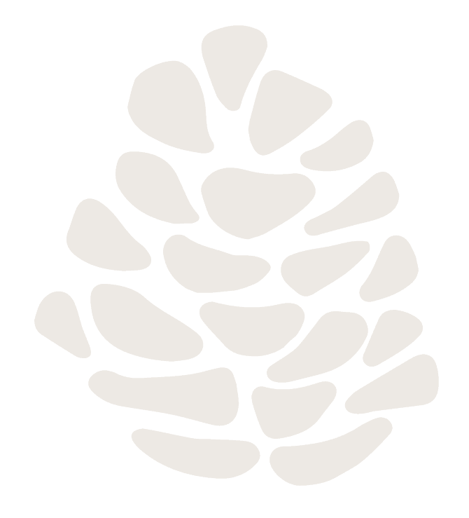 Stylized pine cone logo representing Piney Paws Pet Services.